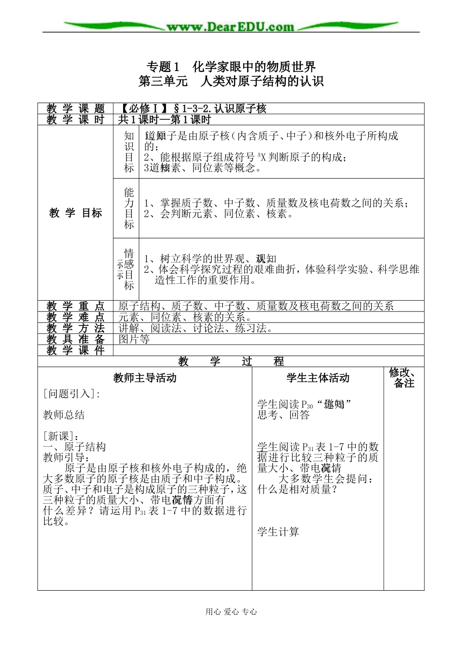 高一化学必修1 认识原子核-苏教版_第1页