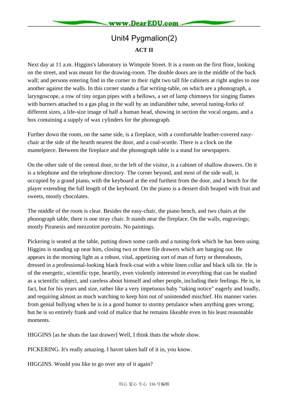 高中英语Unit4 Pygmalion(2)_第1页