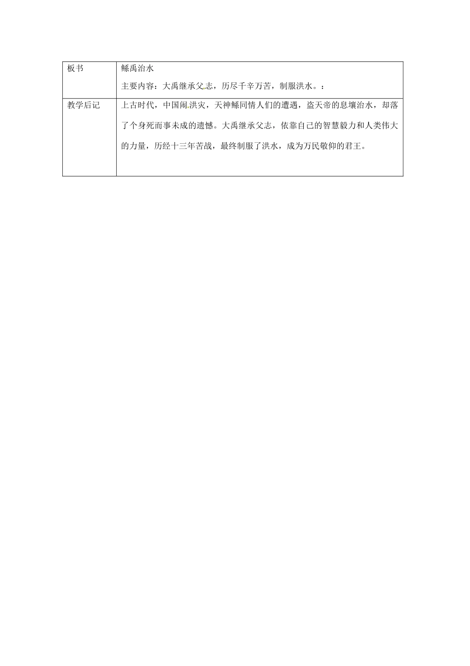 北京市大兴区魏善庄中学七年级语文上册 第七单元 第27课 古代神话三则 鲧禹治水教案 北京课改版_第3页