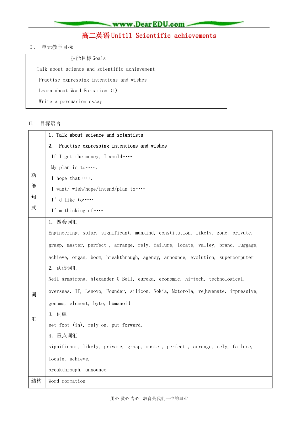 高二英语Unit11 Scientific achievements_第1页