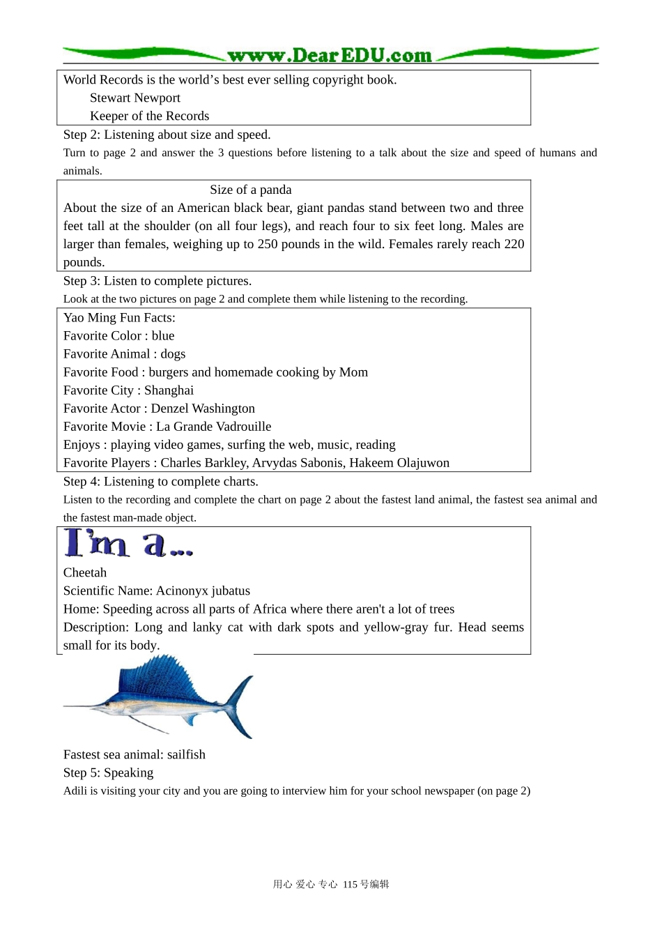 高中英语第三册(全一册)Unit 1 That must be a record--Period 1 Let’s listen and speak_第2页