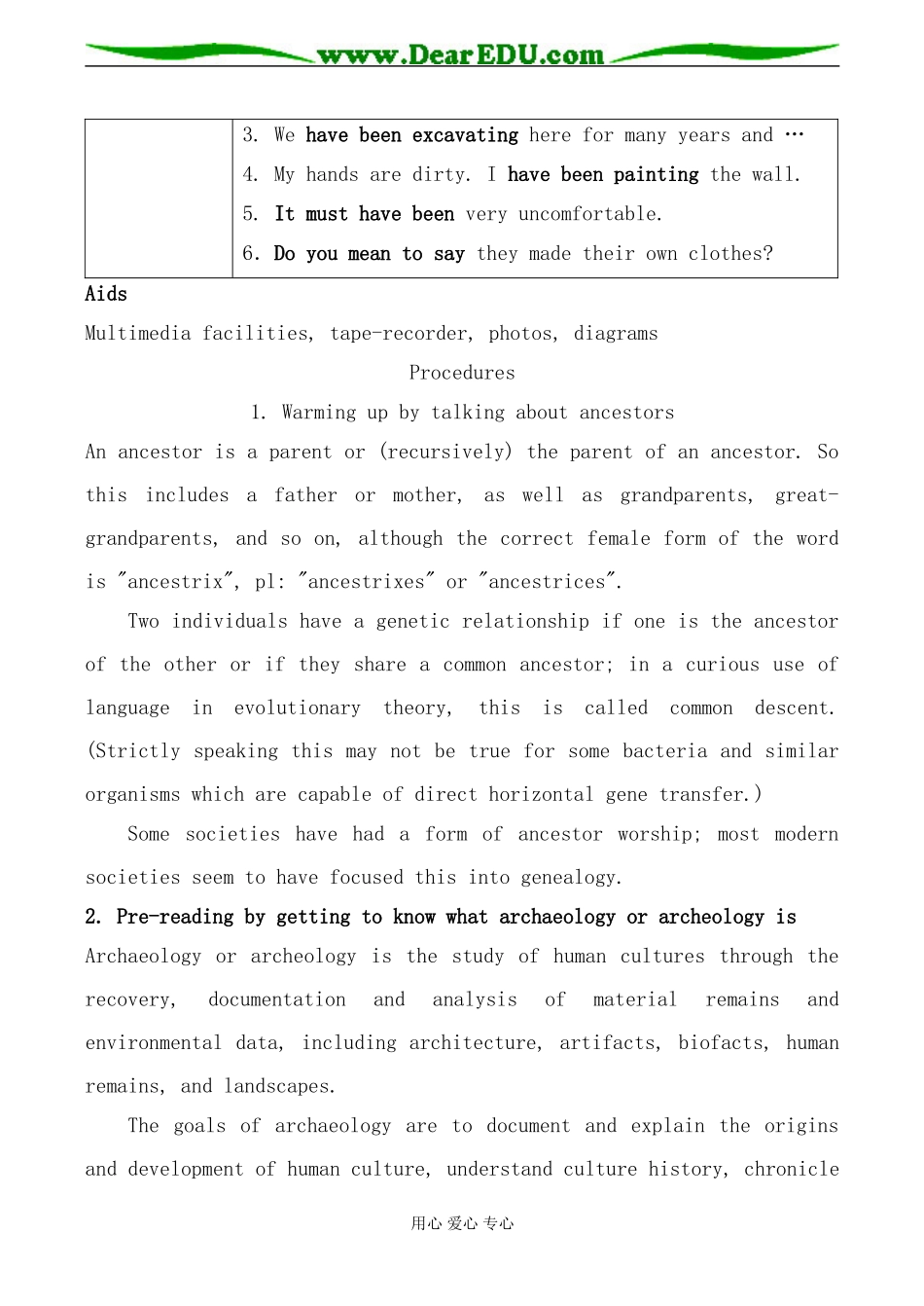 高中英语Unit 5 Meeting your ancestors--Period1新人教版选修八_第2页