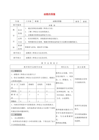 陕西省安康市紫阳县紫阳中学八年级数学下册 函数的图像教案 （新版）新人教版