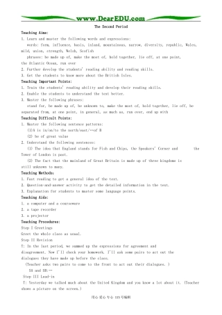 高中英语第二册上Unit 5 The Second Period