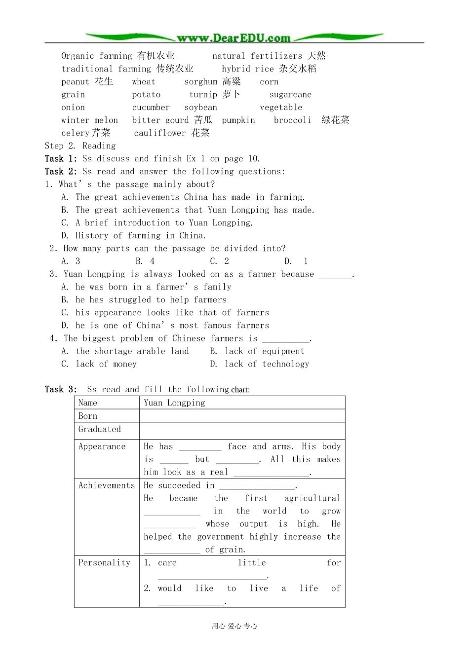 人教版英语必修4 Unit 2 Working the land_第2页