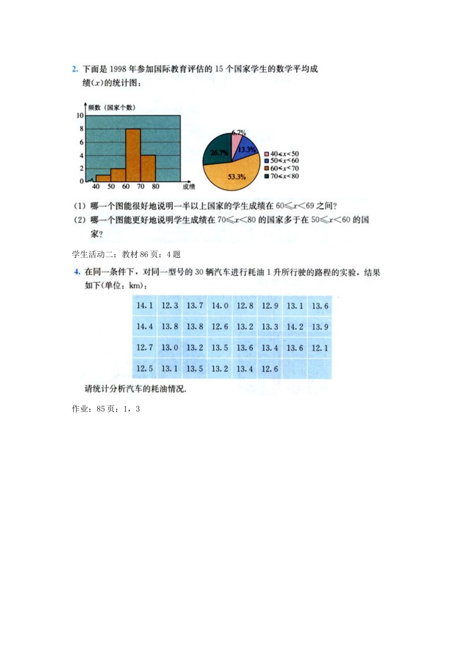 新疆兵团第五师八十八团学校八年级数学下册 12.2.2 用图表描述数据教案 新人教版_第2页