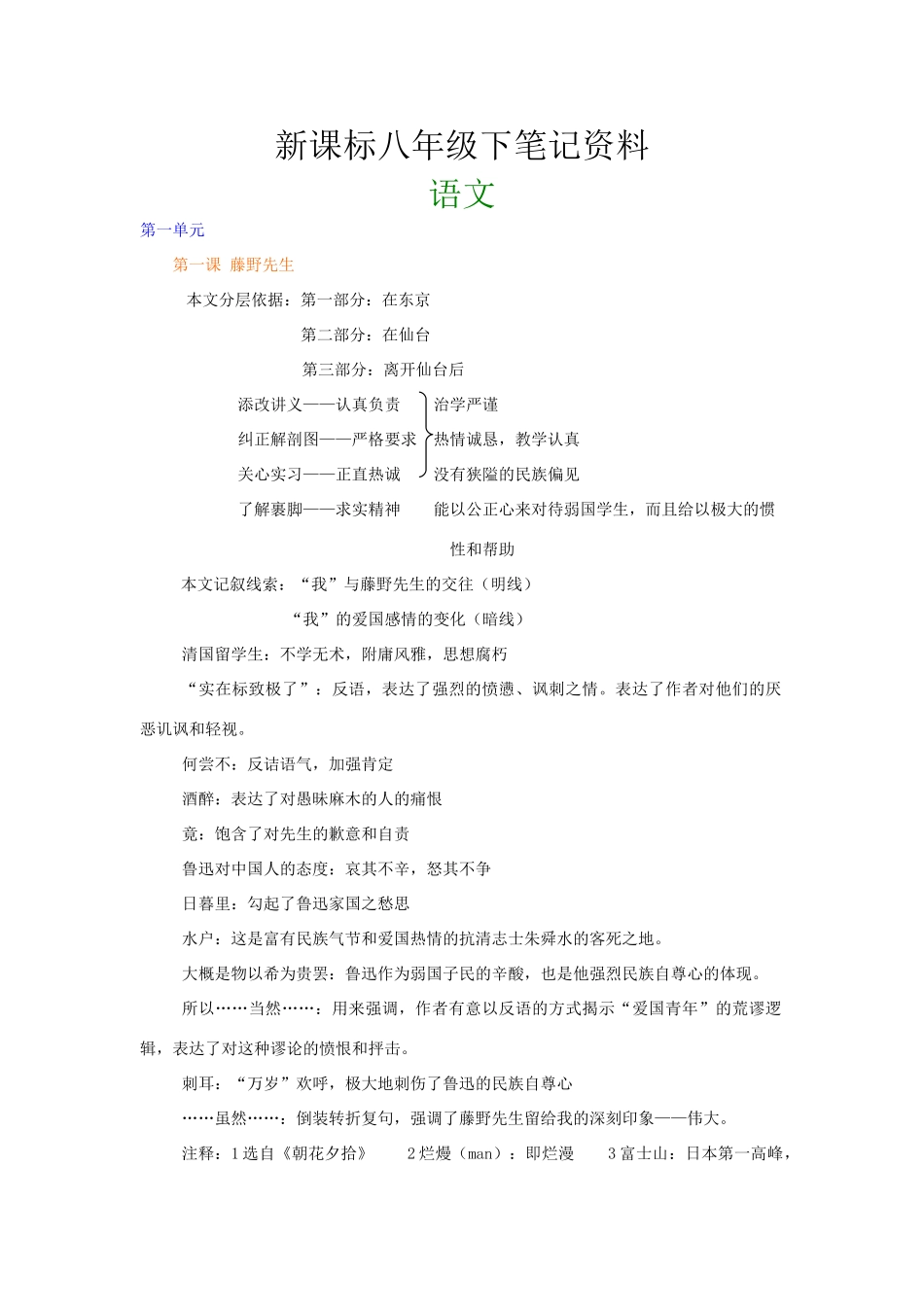 八年级语文下册备课参考资料集新课标人教版_第1页