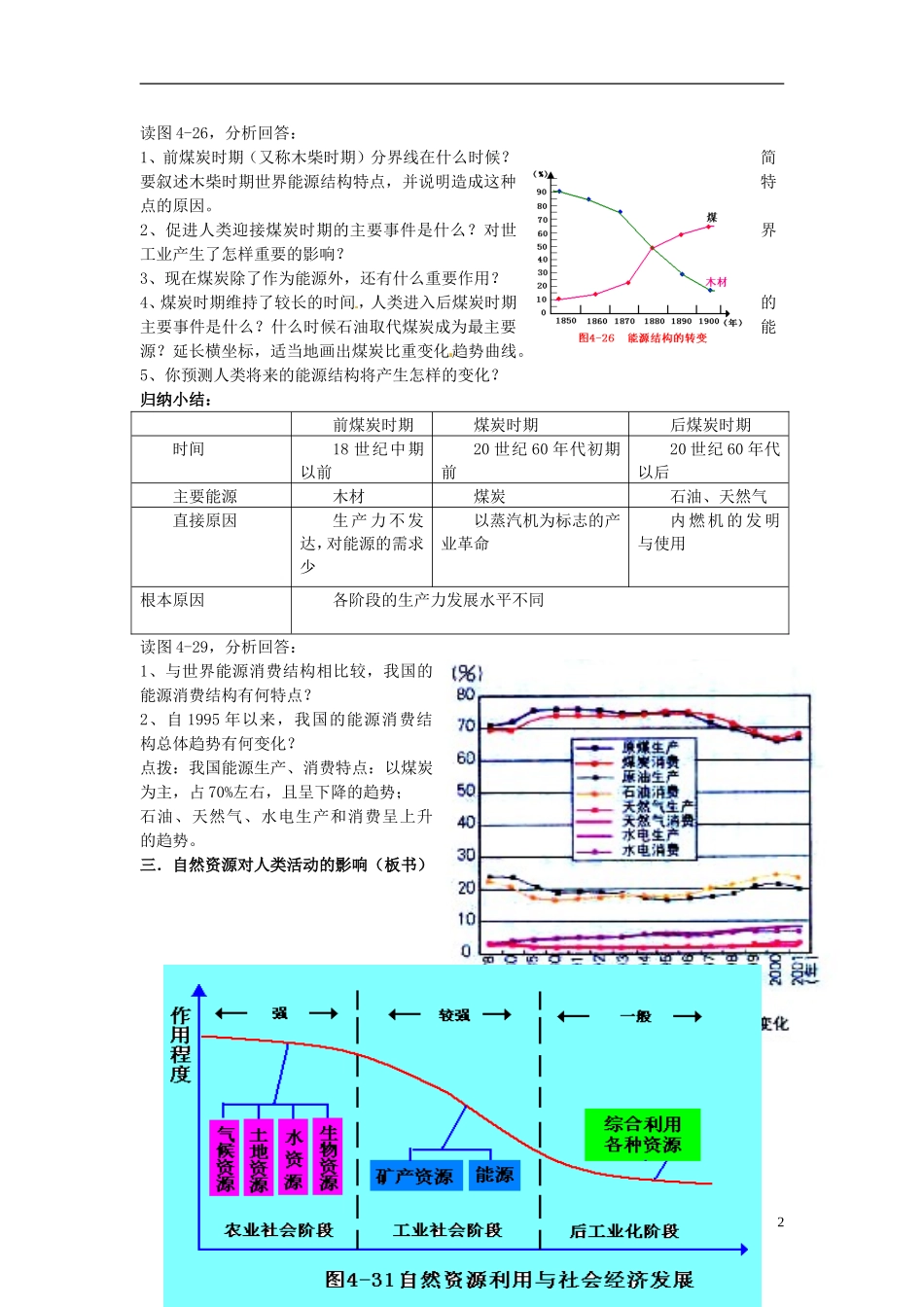 河北省邯郸四中高中地理 4.3自然资源与人类活动教案 新人教版必修1_第2页