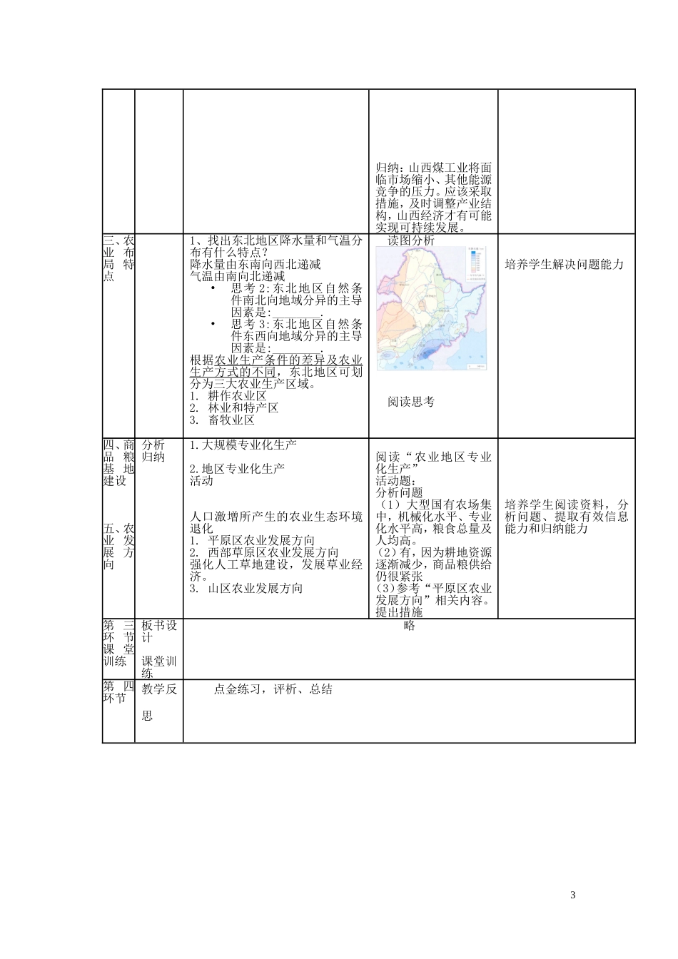 四川省宜宾市一中高二地理《区域农业发展》教学设计-人教版高二全册地理教案_第3页