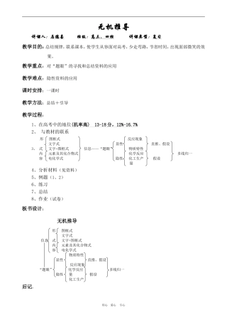 高三化学无机推导教案、资料绝对经典教案