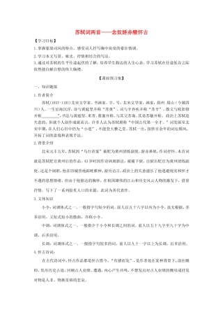 高中语文 第5课 苏轼词两首——念奴娇 赤壁怀古学案5 新人教版必修4-新人教版高二必修4语文学案