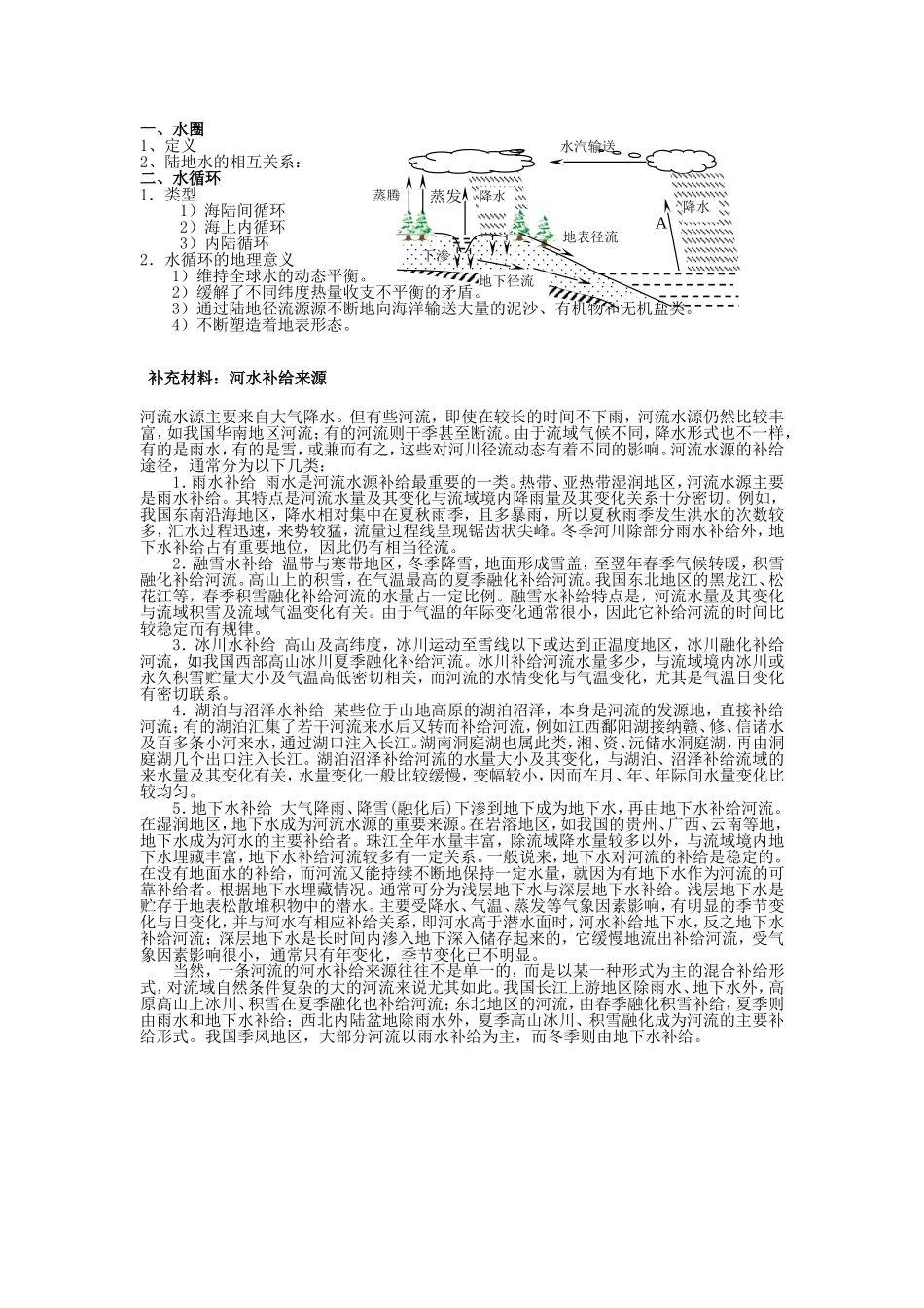 山西省运城市康杰中学高中地理 3.1 自然界的水循环教案 新人教版必修1_第3页