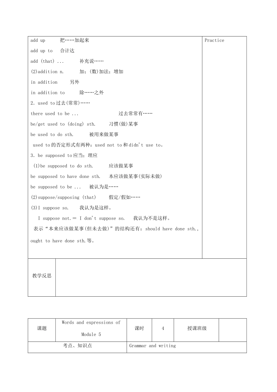 四川省宜宾市一中高三英语上学期第8周教学设计（Module5，必修1）-人教版高三必修1英语教案_第3页