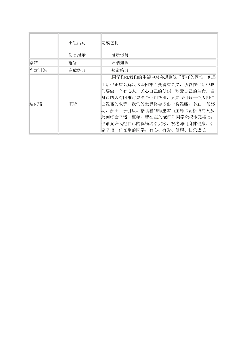 云南省建水县建民中学八年级生物上册 第二章 急救教案 新人教版_第2页