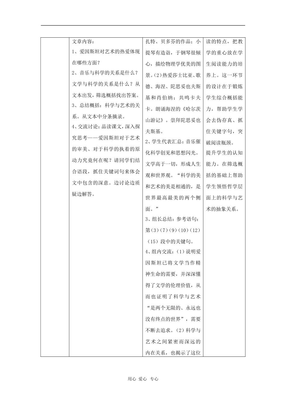 高二语文：3.7《爱因斯坦与艺术》教案（2）（沪教版第三册）_第3页