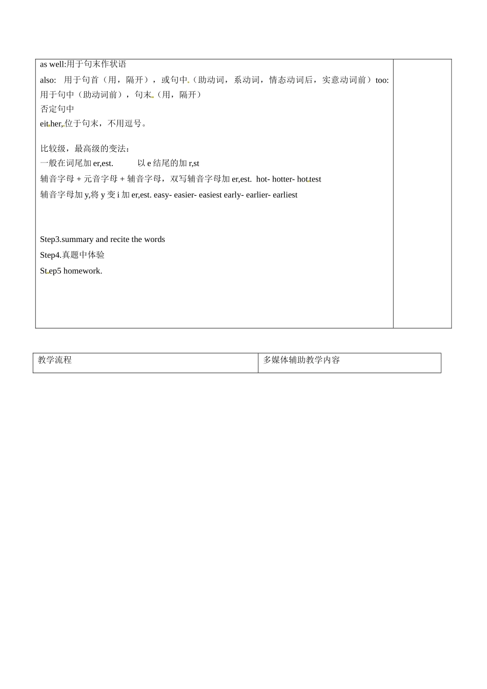 高二英语 形容词副词（二）教案-人教版高二全册英语教案_第2页