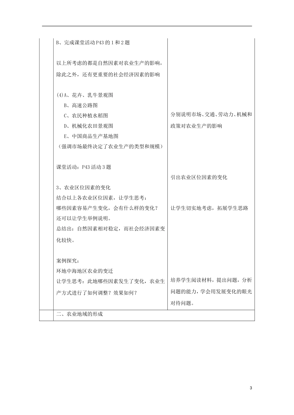 内蒙古赤峰二中高中地理 第三章第一节农业的区位选择教案3 新人教版必修2_第3页