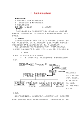 重庆市荣昌区高二生物 免疫失调引起的疾病教案-人教版高二全册生物教案