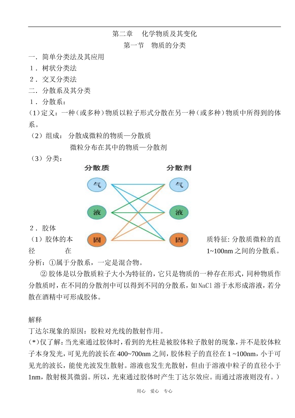 高一化学物质及其变化复习教案_第1页