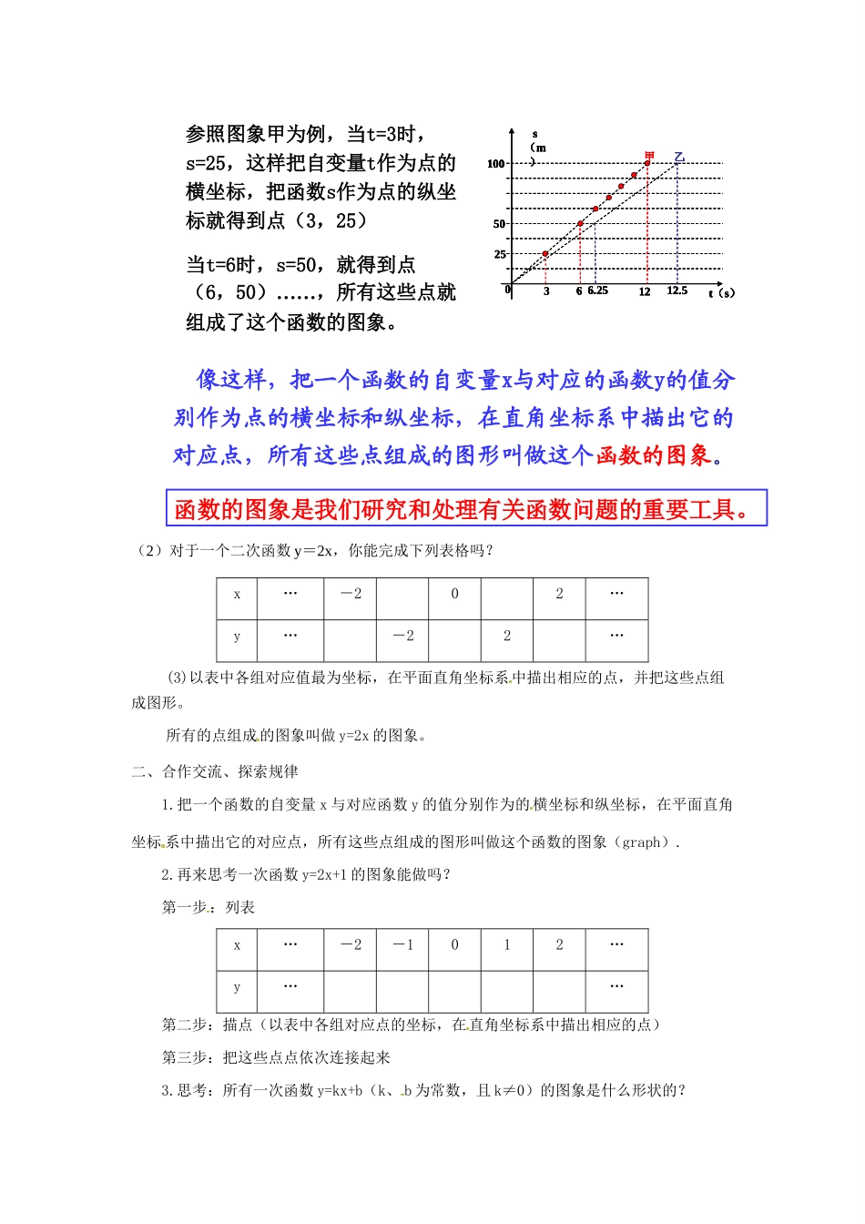 浙江省温州市龙湾区实验中学八年级数学上册 7.4.1 一次函数的图象教案 浙教版_第2页