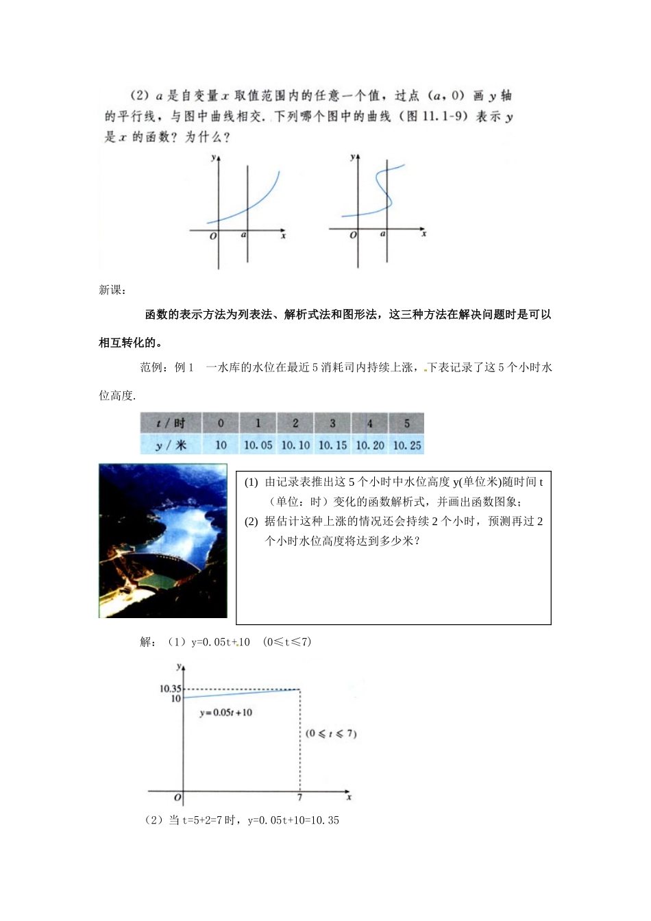 新疆兵团第五师八十八团学校八年级数学下册 11.1.3 函数图象教案（二） 新人教版_第2页