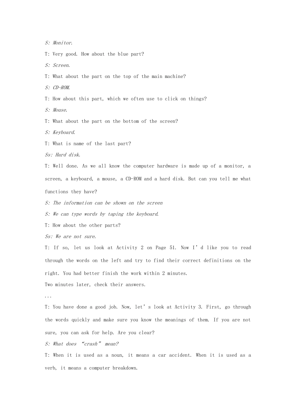 高中英语上学期第15周 模块6 课文语言知识点教学设计 新人教版必修1-新人教版高中必修1英语教案_第3页