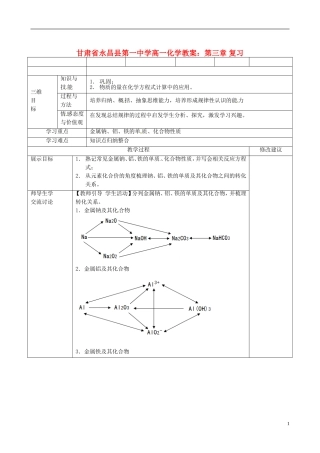甘肃省永昌县第一中学高一化学 第三章 复习教案