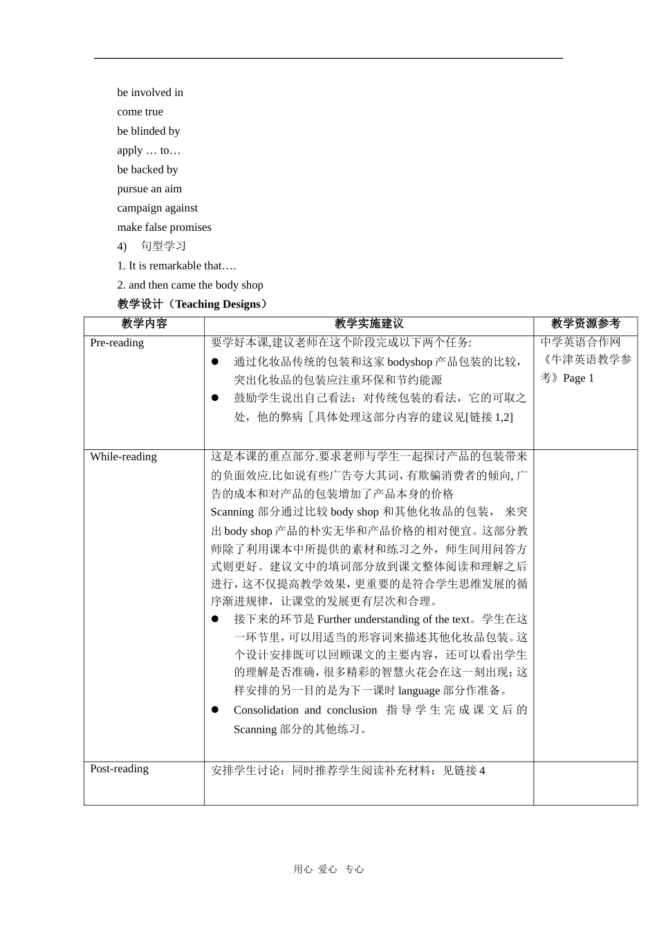高中英语：Unit4 the body shop-reading教案（牛津上海版S3A）_第2页