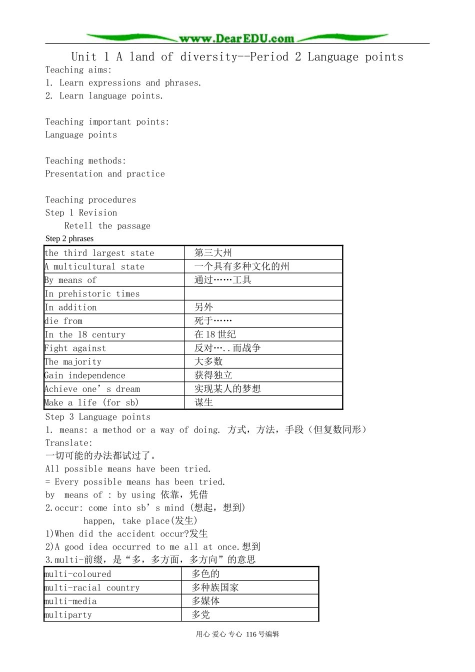 高中英语Unit 1 A land of diversity--Period 2_第1页