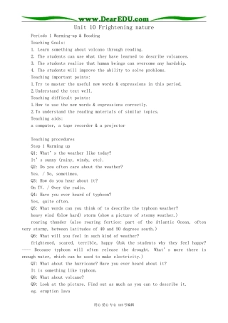 人教版高中英语第二册Unit10 Frightening nature 1