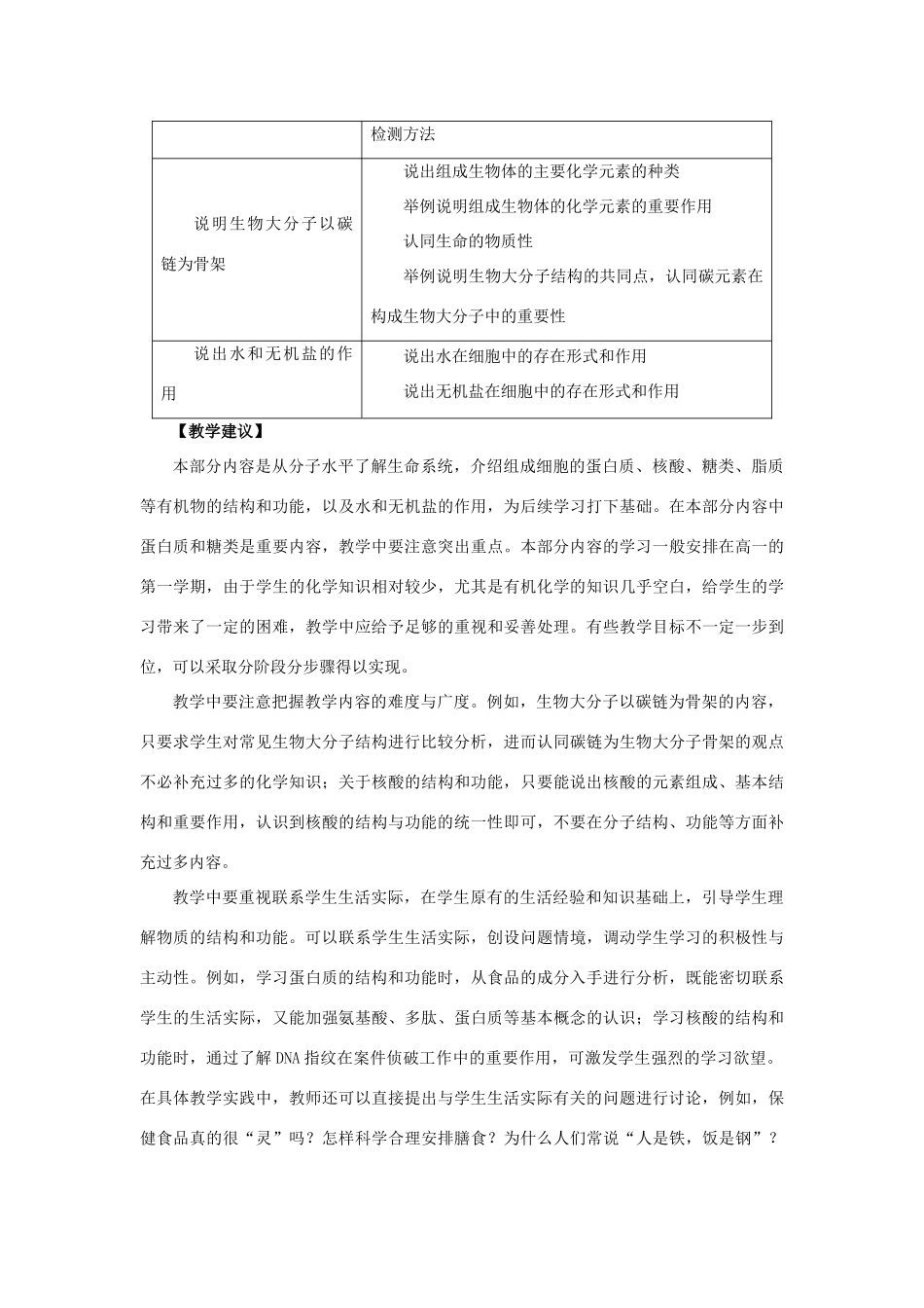 江苏省普通高中高中生物高考课程标准教学要求教案_第3页