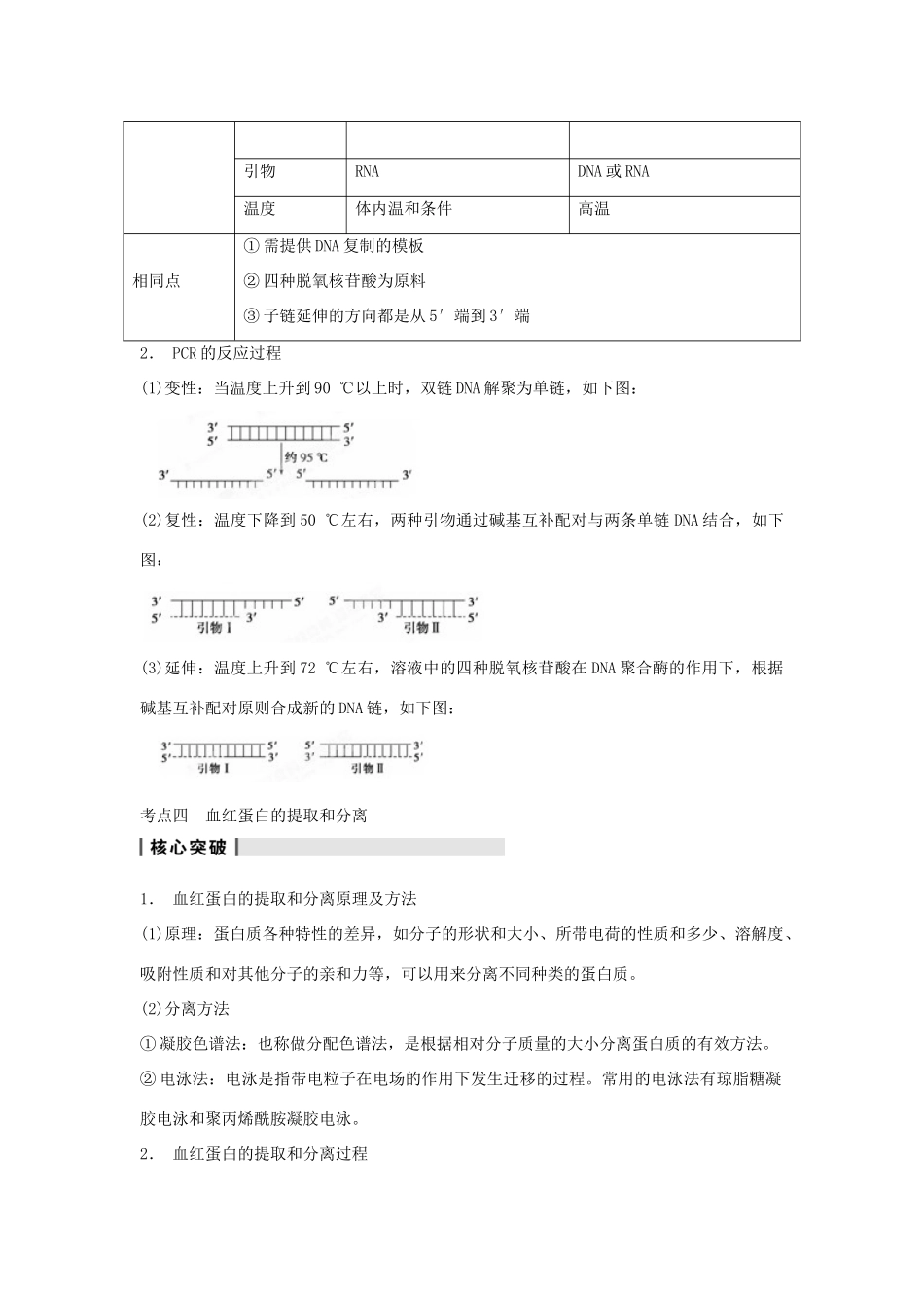重庆市万州分水中学高考生物 复习考点五 PCR技术的基本操作和应用 新人教版选修1_第3页