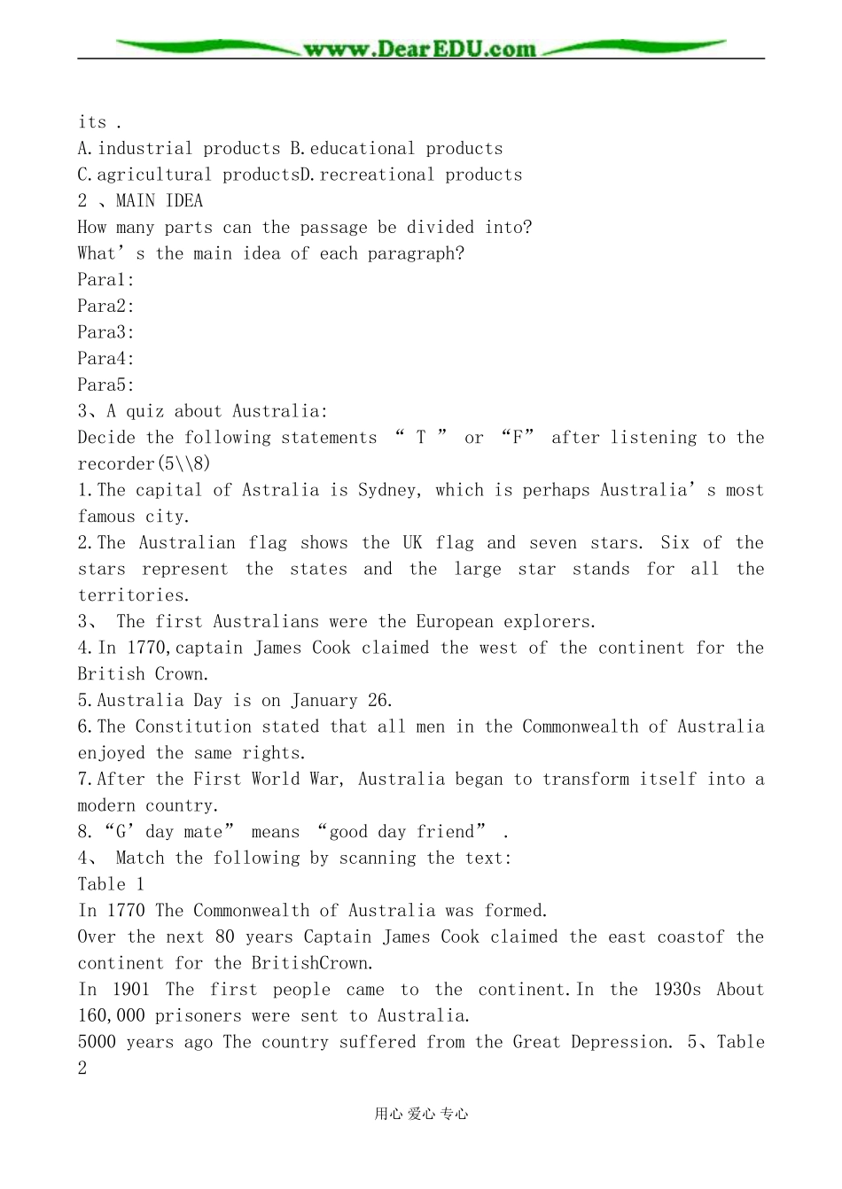 旧人教版高三英语全一册 Unit3 The land down under_第2页