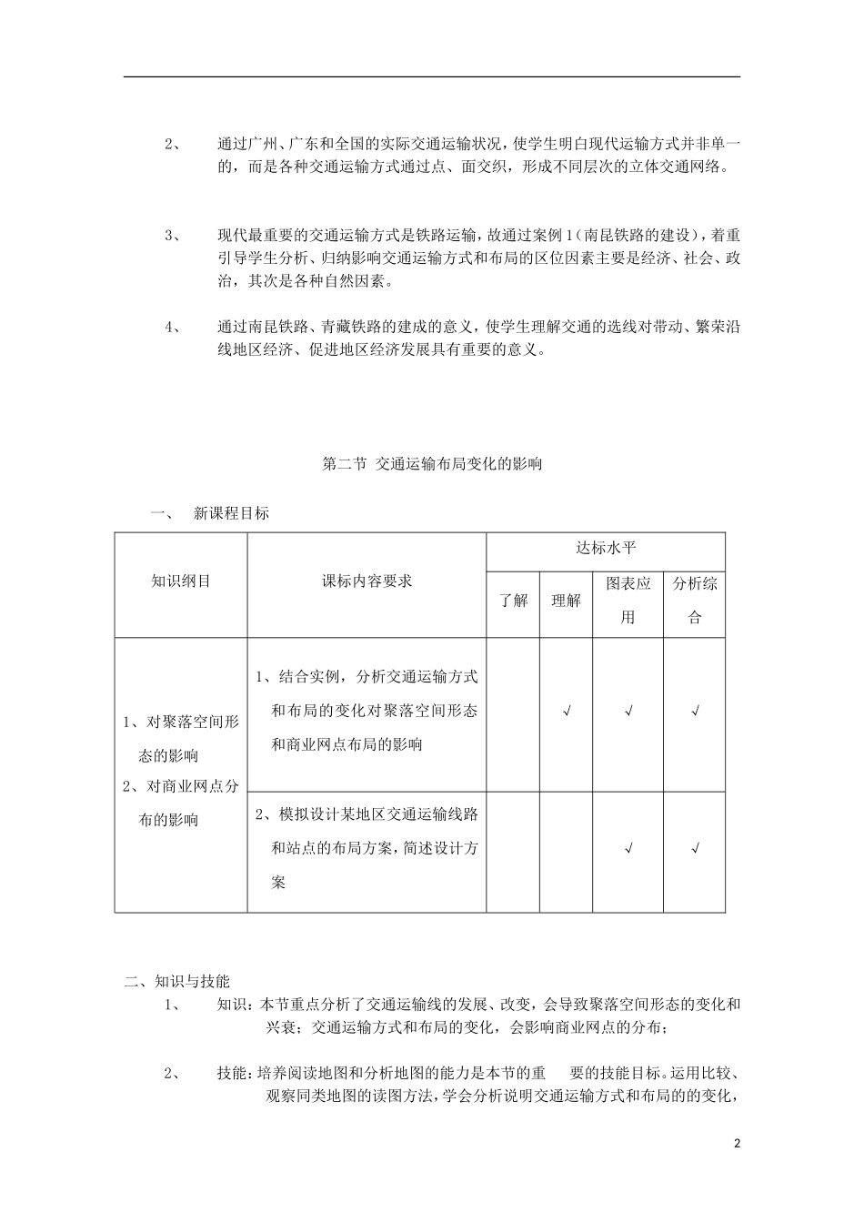 内蒙古赤峰二中高中地理 第五章第一节交通运输方式和布局教案1 新人教版必修2_第2页
