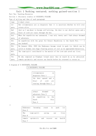高中英语Unit 1 Nothing ventured，nothing gained-section 1