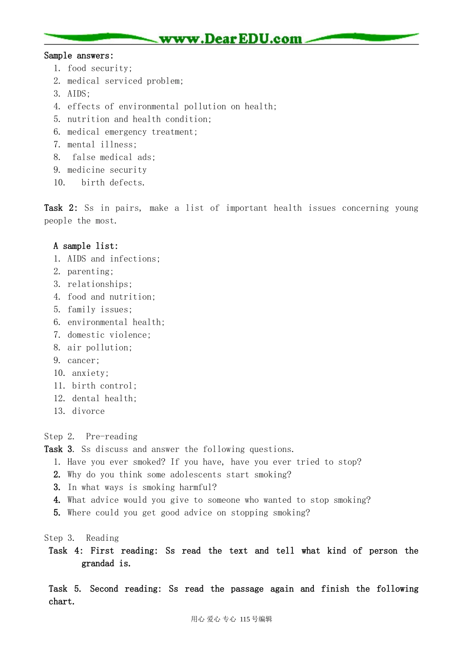 新人教版高中英语必修6Unit 3 A healthy life_第2页