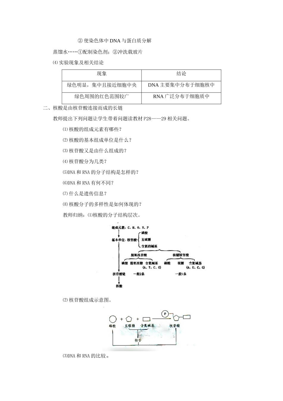新人教版必修1高中生物遗传信息的携带者 核酸教案_第3页