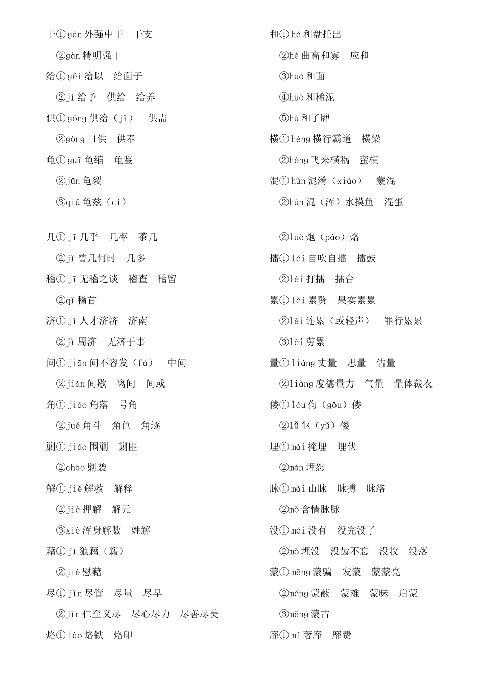 高考语文 字音专题知识积累与运用教案_第2页