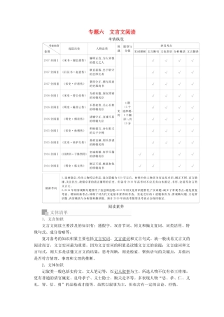 高考语文一轮复习 专题六 文言文阅读讲义-人教版高三全册语文教案