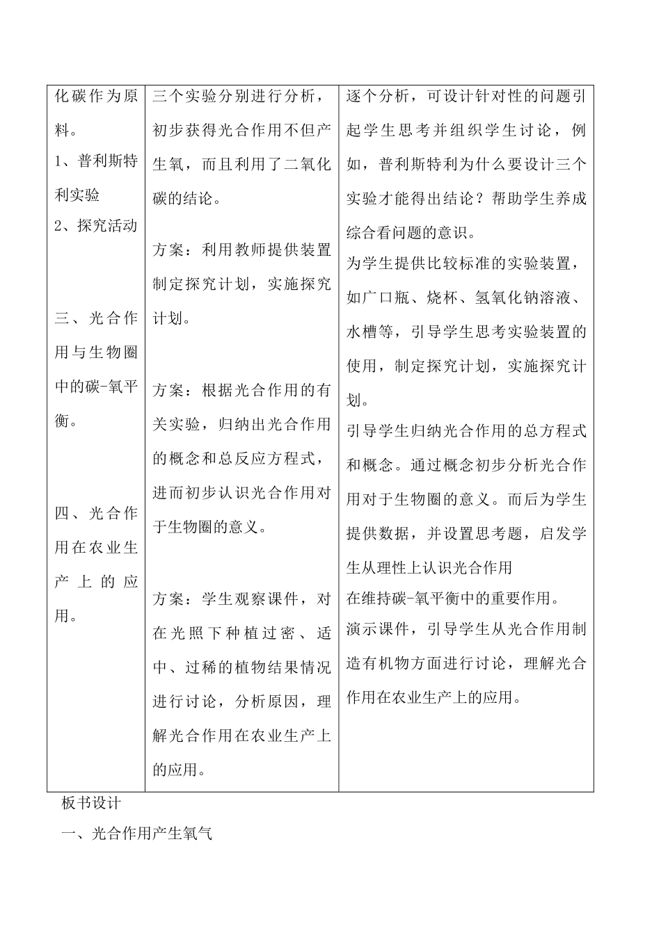 新人教版七年级生物上册绿色植物与生物圈的碳氧平衡教案_第2页