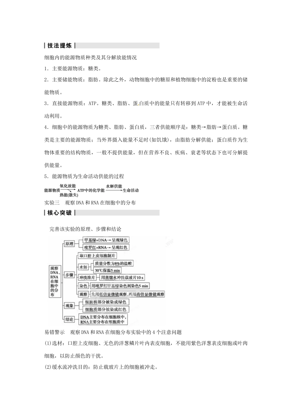 重庆市万州分水中学高考生物 第2章《组成细胞的分子》复习考点五 糖类与脂质的比较分析 新人教版必修1_第3页