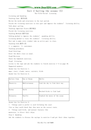 高中英语Unit 2 Sailing the oceans（5）