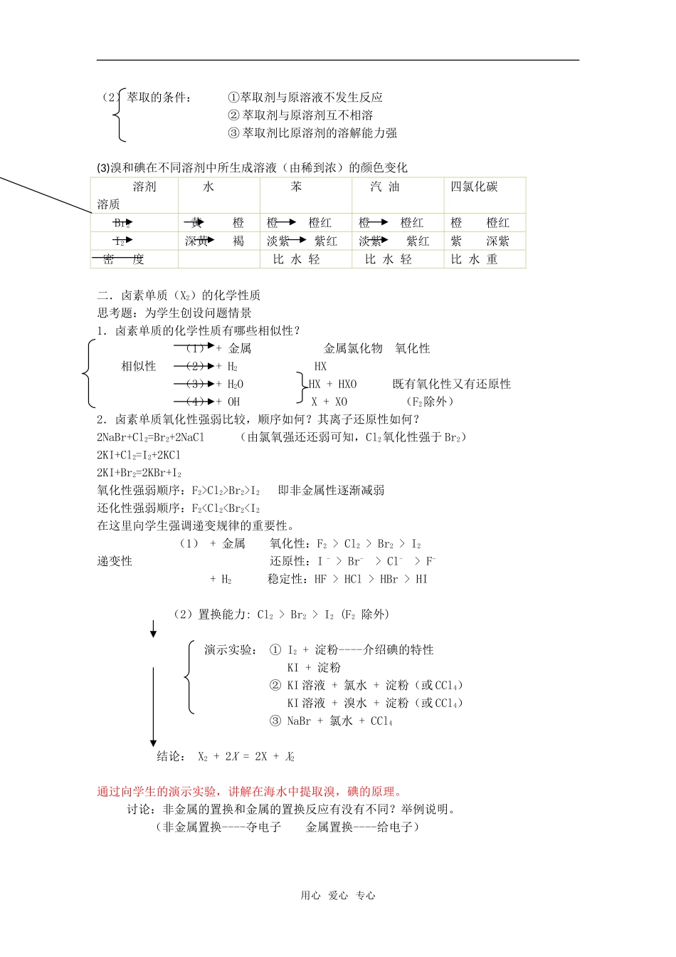 高一化学上 第一学期 2.3《从海水中提取的溴和碘》教案 沪科版_第3页
