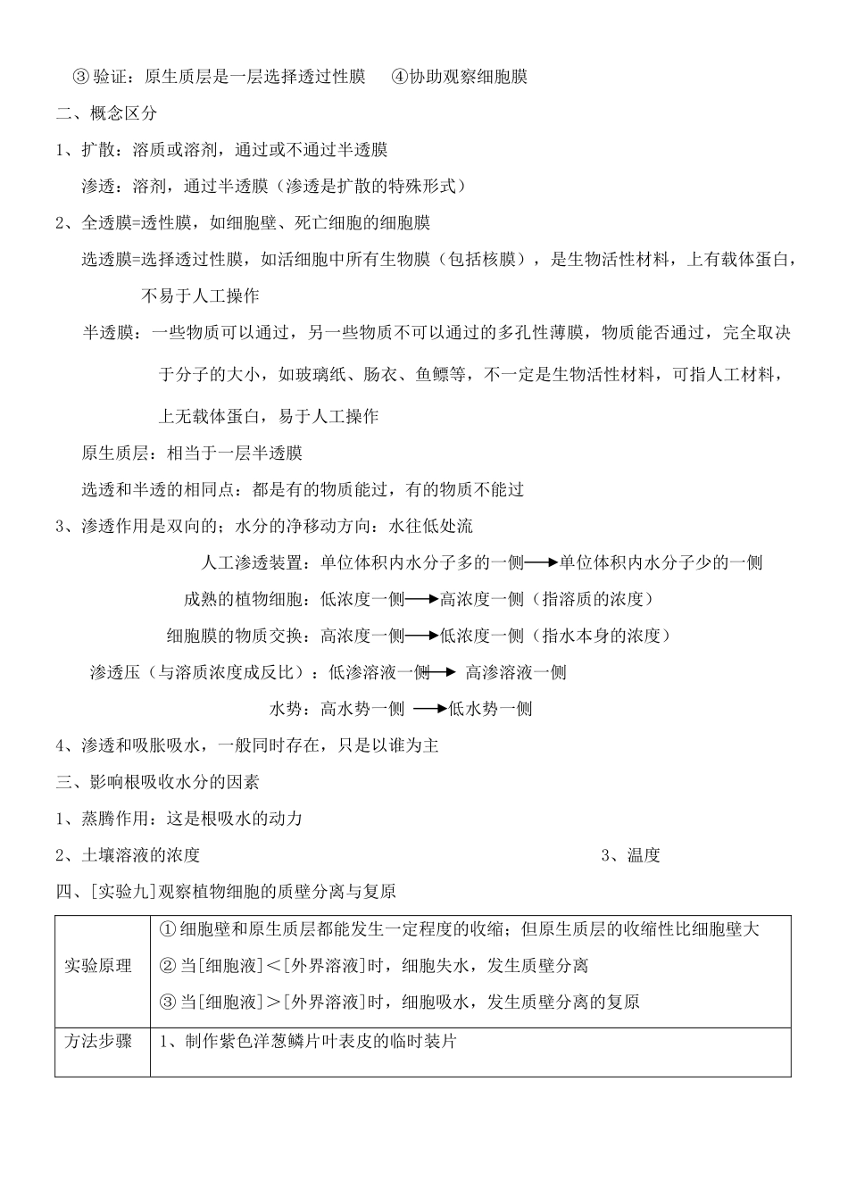 老课标全国人教高三生物复习教案：水分代谢和矿质代谢_第3页