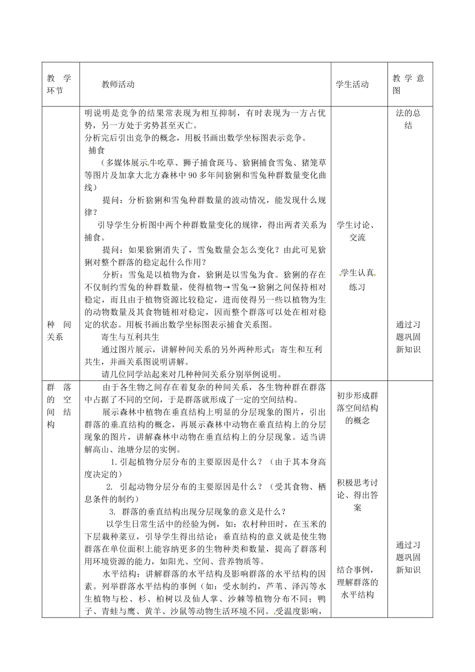 河北省辛集三中高中生物 群落的结构教案 新人教版必修3_第3页