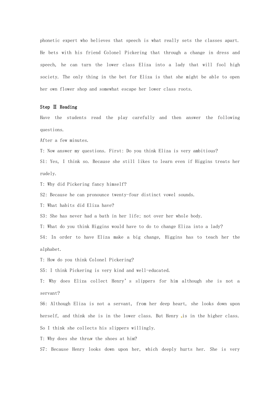 高中英语 Unit4第4课时 The Fourth Period Extensive reading教案 新人教版选修8_第2页