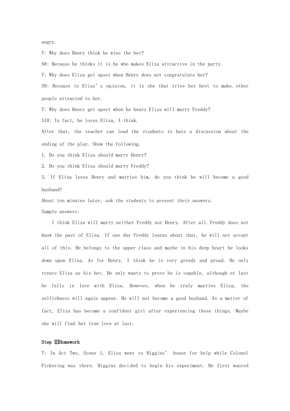 高中英语 Unit4第4课时 The Fourth Period Extensive reading教案 新人教版选修8_第3页