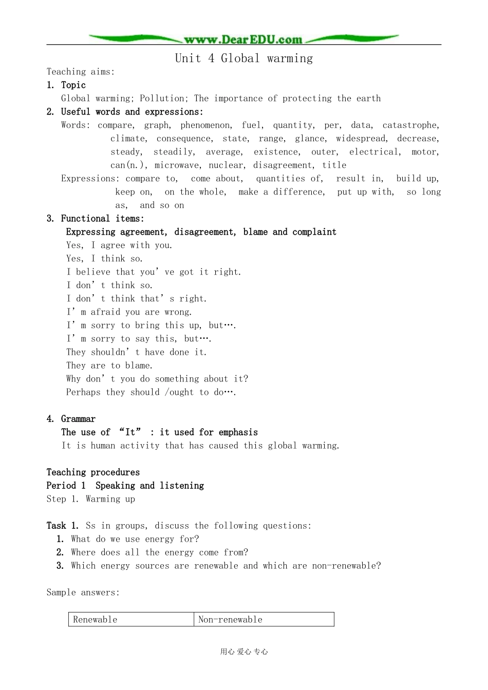 人教版英语选修6 Unit4 Global warming_第1页