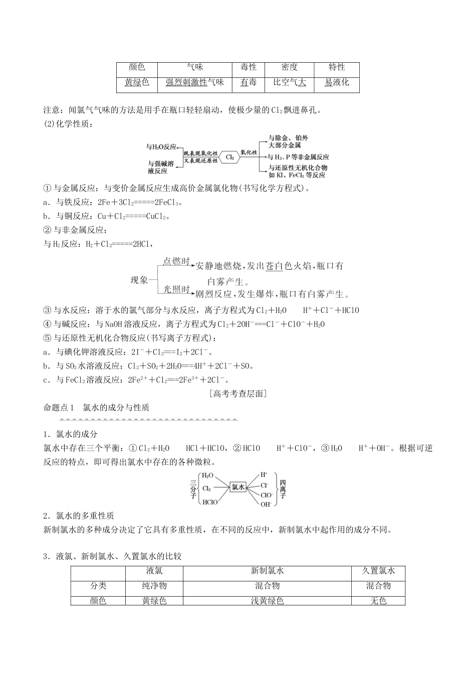 高考化学一轮复习 4.2 富集在海水中的元素-氯教案-人教版高三全册化学教案_第2页