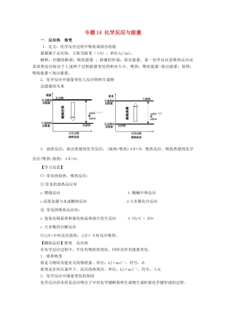 高考化学大串讲 专题14 化学反应与能量教案-人教版高三全册化学教案